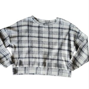 GAP Plaid Sherpa Pullover Sweater-Size Small